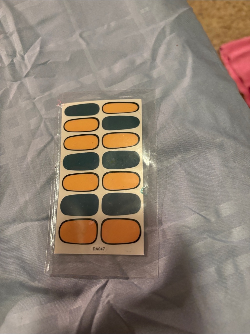 Striped Yellow and Dark Teal Nail Wraps